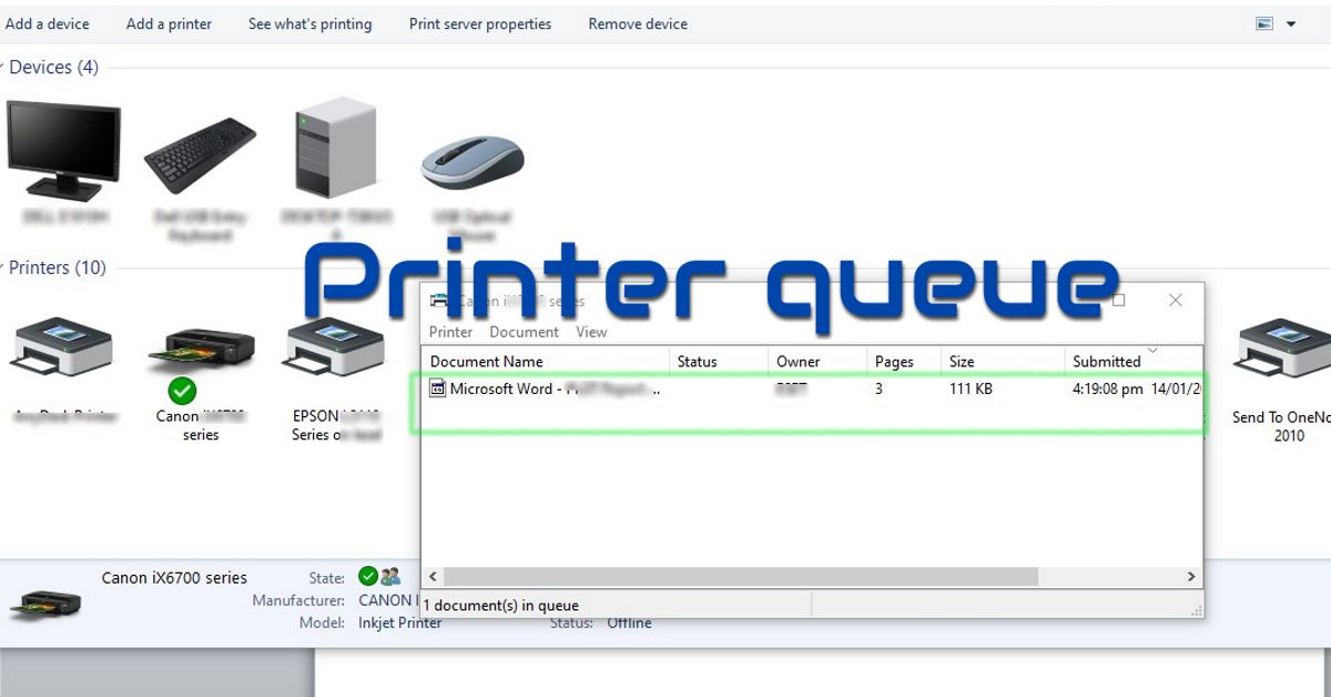 Print queue not clearing after jobs are printed windows 7