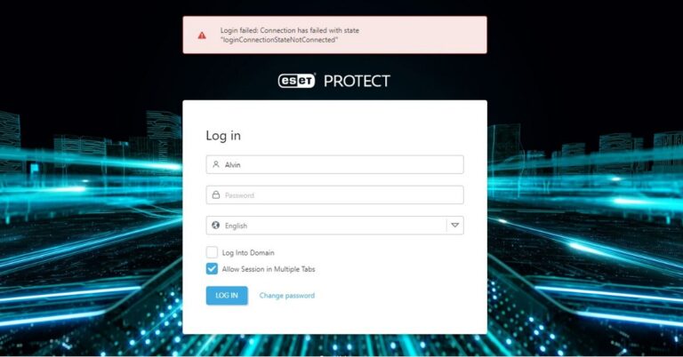ESET Protect login failed